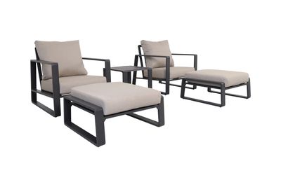5 - piece Outdoor Aluminum Patio Seating Set With 2 Club Chairs 5 - piece Outdoor Aluminum Patio Seating Set With 2 Club Chairs