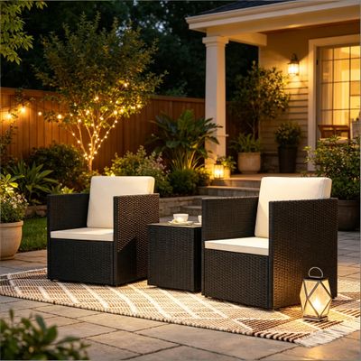 Outdoor Furniture Set, 3 Piece Porch Furniture Set, Folding Bistro Outdoor Furniture Set, 3 Piece Porch Furniture Set, Folding Bistro