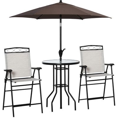 Outsunny 4 Piece Outdoor Patio Dining Furniture Set - Beige