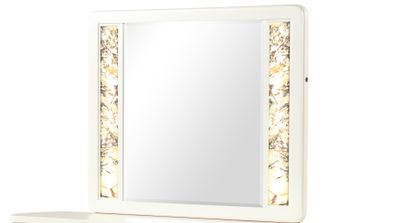 La Pierre Modern Style Mirror Made with Wood and Gold LED edges in La Pierre Modern Style Mirror Made with Wood and Gold LED edges in