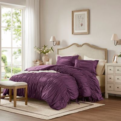 3PCS King Comforter Set - Purple