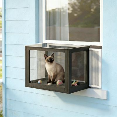 Pet House, Outdoor Cat Enclosure, Cat House - Black, White
