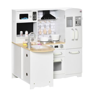 Qaba Large Play Kitchen with Full Set of Appliances for a Modern Day