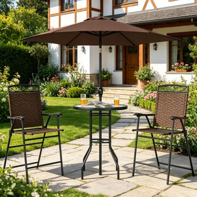 Chic Outdoor Conversation Furniture Set - Brown