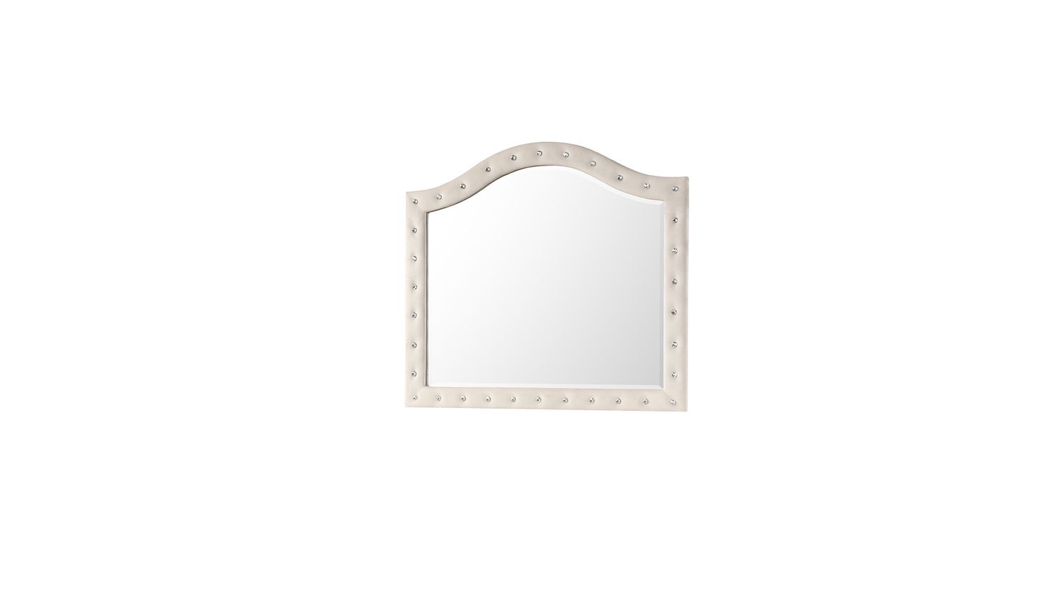 Sophia Modern Style Crystal Tufted Upholstery Mirror finished with