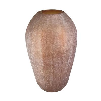 D8x13.5 Decorative Glass Flower Vase, Terracotta