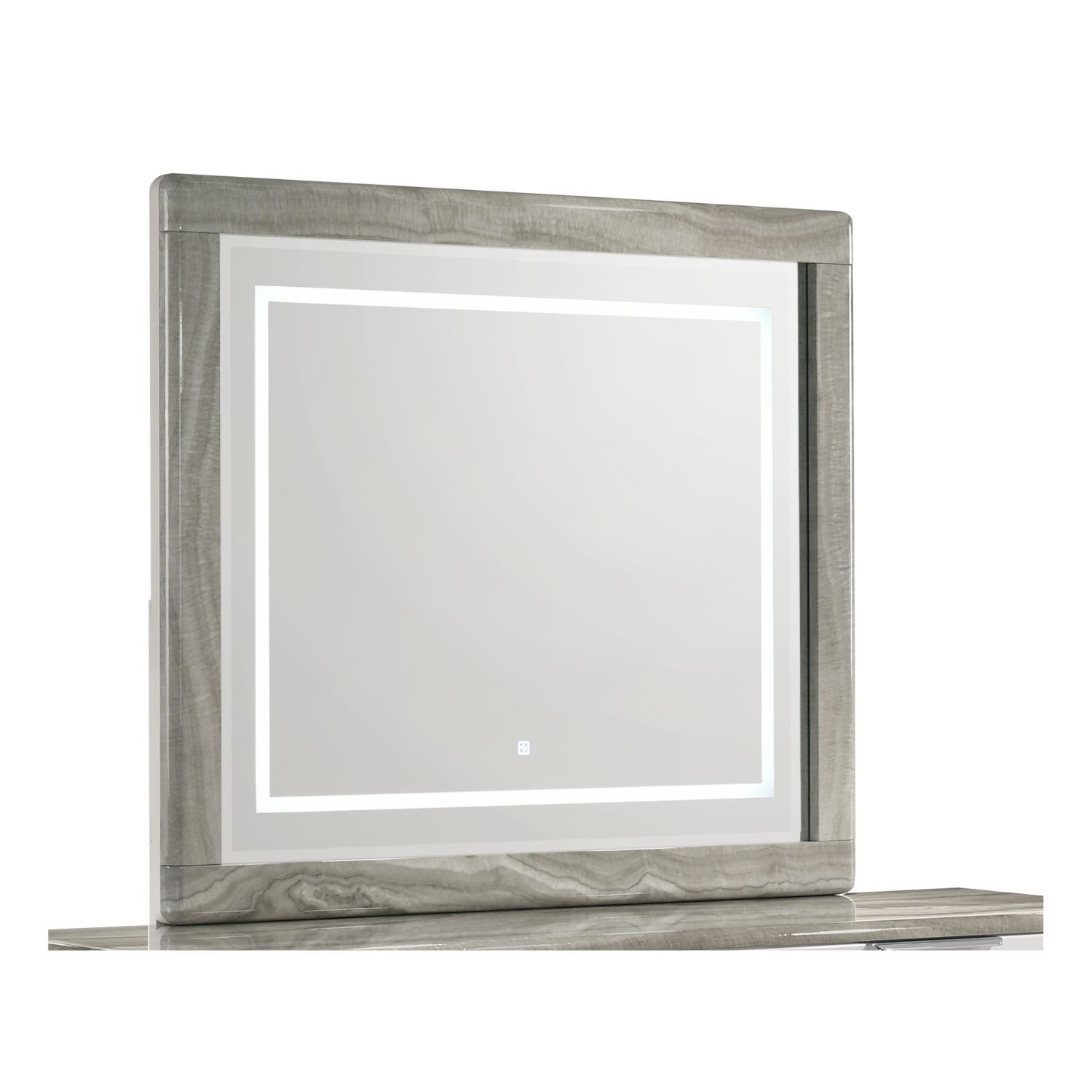 Jazz Modern LED Mirror with Touch Sensor Switch and Gray Marble