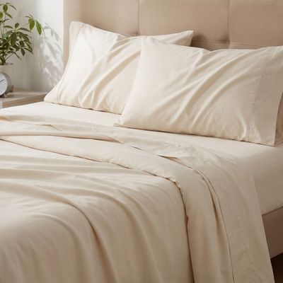 5 - Piece Microfiber and Bamboo Split California King Hy - Cream