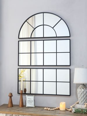 30" x 45" Large Arched Wall Mirror with Three Separate Sections