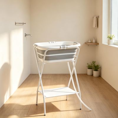 Elevated Foldable Dog Washing Station - Gray