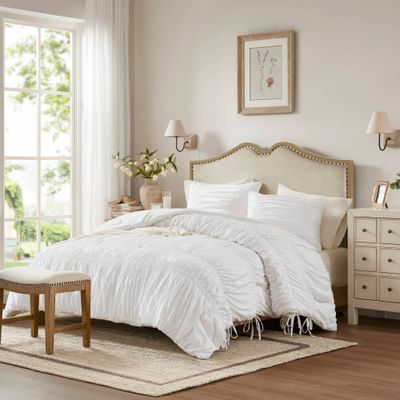 3PCS King Comforter Set - White
