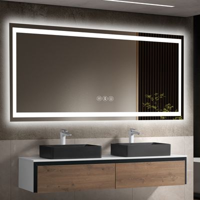 84x40 Inch Frameless LED Bathroom Mirror - White 84x40 Inch Frameless LED Bathroom Mirror - White