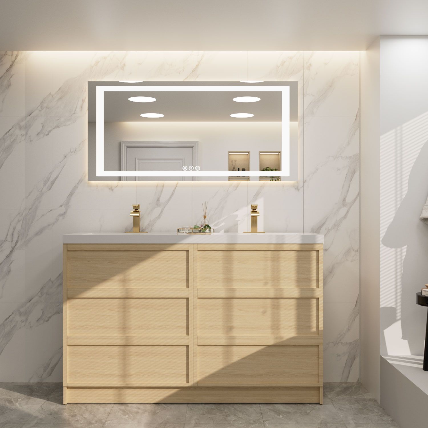 60" x 28" LED bathroom mirror - Silver