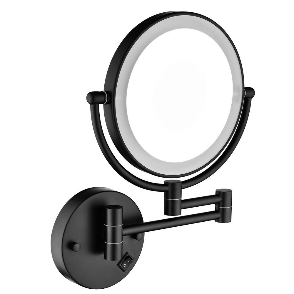 8 8" LED Wall Mount Two - Sided Magnifying Makeup Vanity Mirror - Matte
