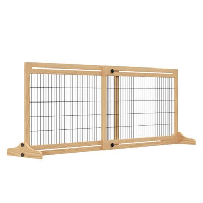 PawHut 72" W x 27.25" H Extra Wide Freestanding Pet Gate with