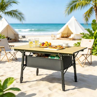 Compact Camp Table, Portable Folding Table, Outdoor Dining Table