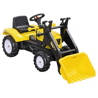 Aosom Kids Manual Pedal Ride - On Excavator with Front Loader Digger