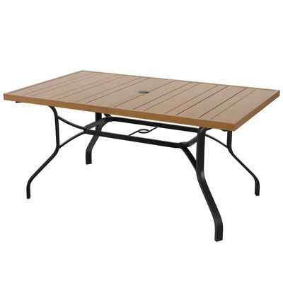 Outdoor Patio Table with 1.57" Umbrella Hole - Natural