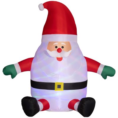 Outsunny 6' Inflatable Christmas Santa Claus with Rotating Magic Ball