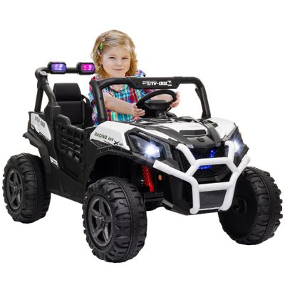 Qaba 2 - Seat Electric Car for Kids - White