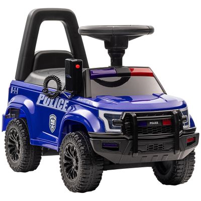Aosom Kids Push Ride On Car with Working PA System and Horn - Blue