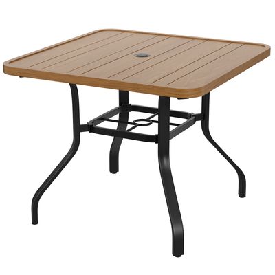 Outdoor Patio Dining Table with 1.57" Umbrella Hole - Natural