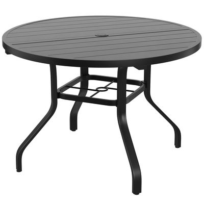 Round Outdoor Dining Table - Black