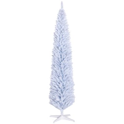 HOMCOM 8' Artificial Pencil Christmas Tree - White