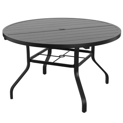 Round Outdoor Patio Dining Table - Black
