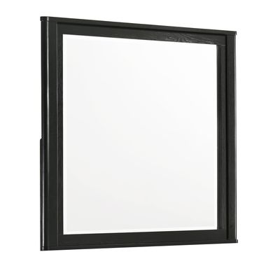 Opel Modern Beveled Bedroom Mirror with Deep Frame Profile in Black Opel Modern Beveled Bedroom Mirror with Deep Frame Profile in Black