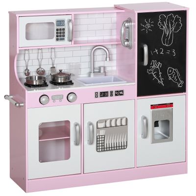 Qaba Play Kitchen, Kids Kitchen Playset Pretend Play Toy Kitchen with