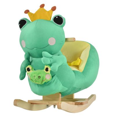 Qaba Kids Ride - On Rocking Horse Toy Frog Style Rocker with Fun Music