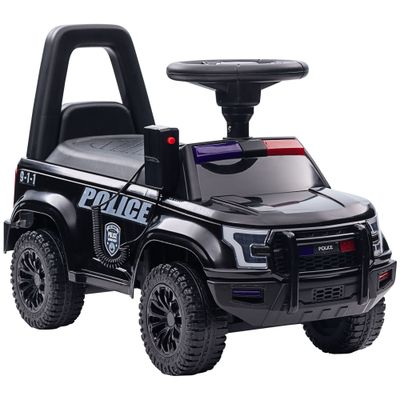 Aosom Kids Push Ride On Car with Working PA System and Horn - Black