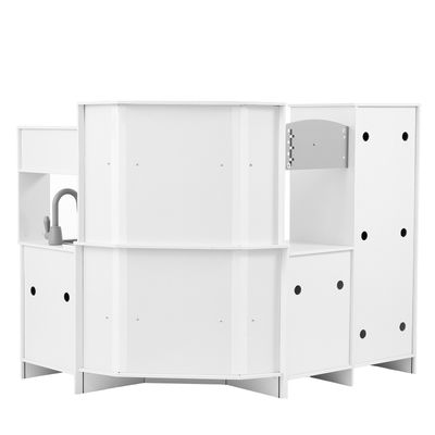 Corner Wooden Play Kitchen - White