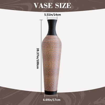 39.4 Tall Floor Vase for Decor - Black Brown