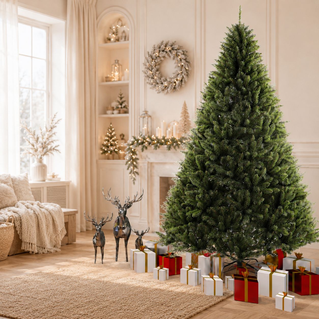 7.5ft Christmas Tree Artificial Full Xmas Trees - Army Green