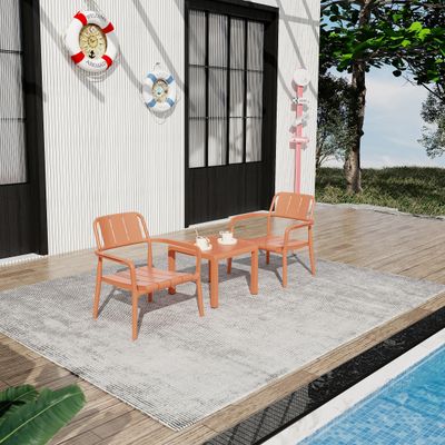 Summer - 2 - Piece PP Single - Seater Chairs + Coffee Table Set –