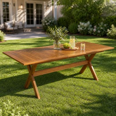60" - 76" Acacia Wood Outdoor Dining Table - Teak