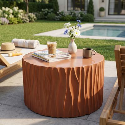 Terracotta Round MGO Coffee Table