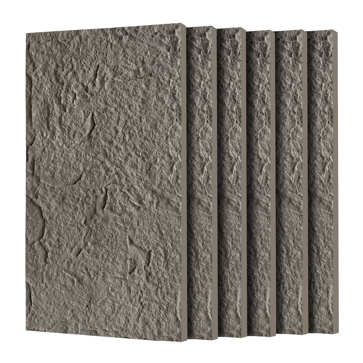 3D Faux Stone Wall Panels - Charcoal grey