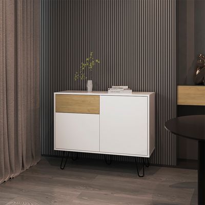 Platea Sideboard, Living Room, White/Macadamia - Multi