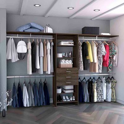 Closet System Pittsburg, Bedroom, Dark Walnut Closet System Pittsburg, Bedroom, Dark Walnut