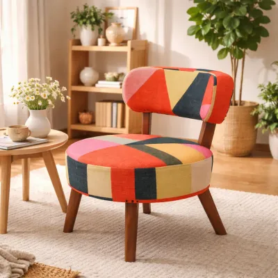 Rainbow Loom Round Chair 25x27.5x29.5" Cotton Fabric - Multi