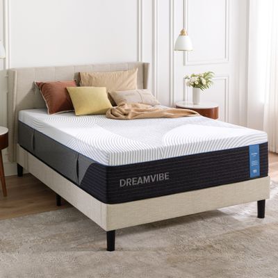 DreamVibe Prestige 14in Hybrid Mattress King - White DreamVibe Prestige 14in Hybrid Mattress King - White