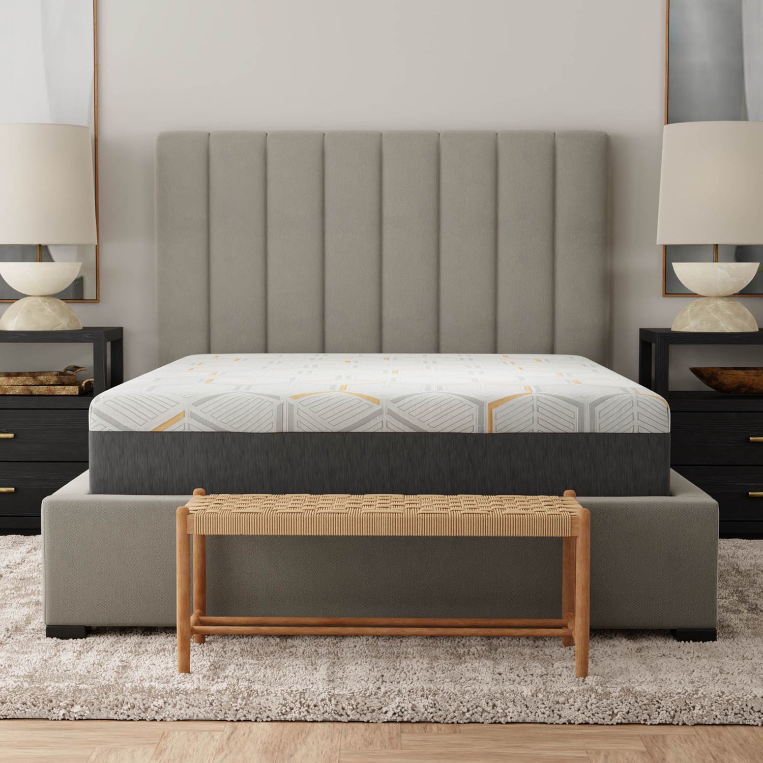 12 12" Copper Gel Cooling Memory Foam Mattress with Edge - 72 x 84 x 12