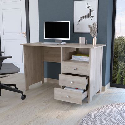 Writing Desk Brentwood with Three Drawers and Open Storage Shelf Writing Desk Brentwood with Three Drawers and Open Storage Shelf