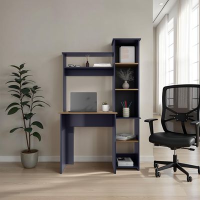 Computer Desk with Hutch and Side Bookshelf - Multicolor