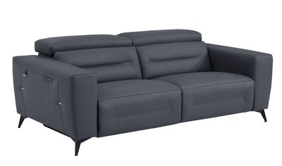 Global United Top Grain Italian Leather Sofa with Power - 43 x 83 x 40