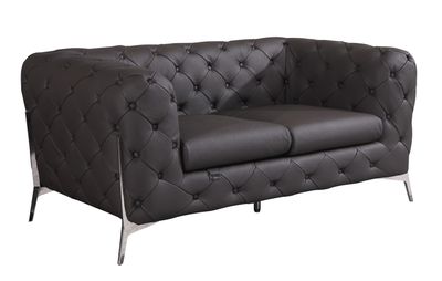 Global United Transitional Top Grain 100% Italian Leather Upholstered