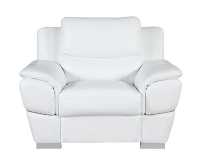 Genuine Leather Chair - White